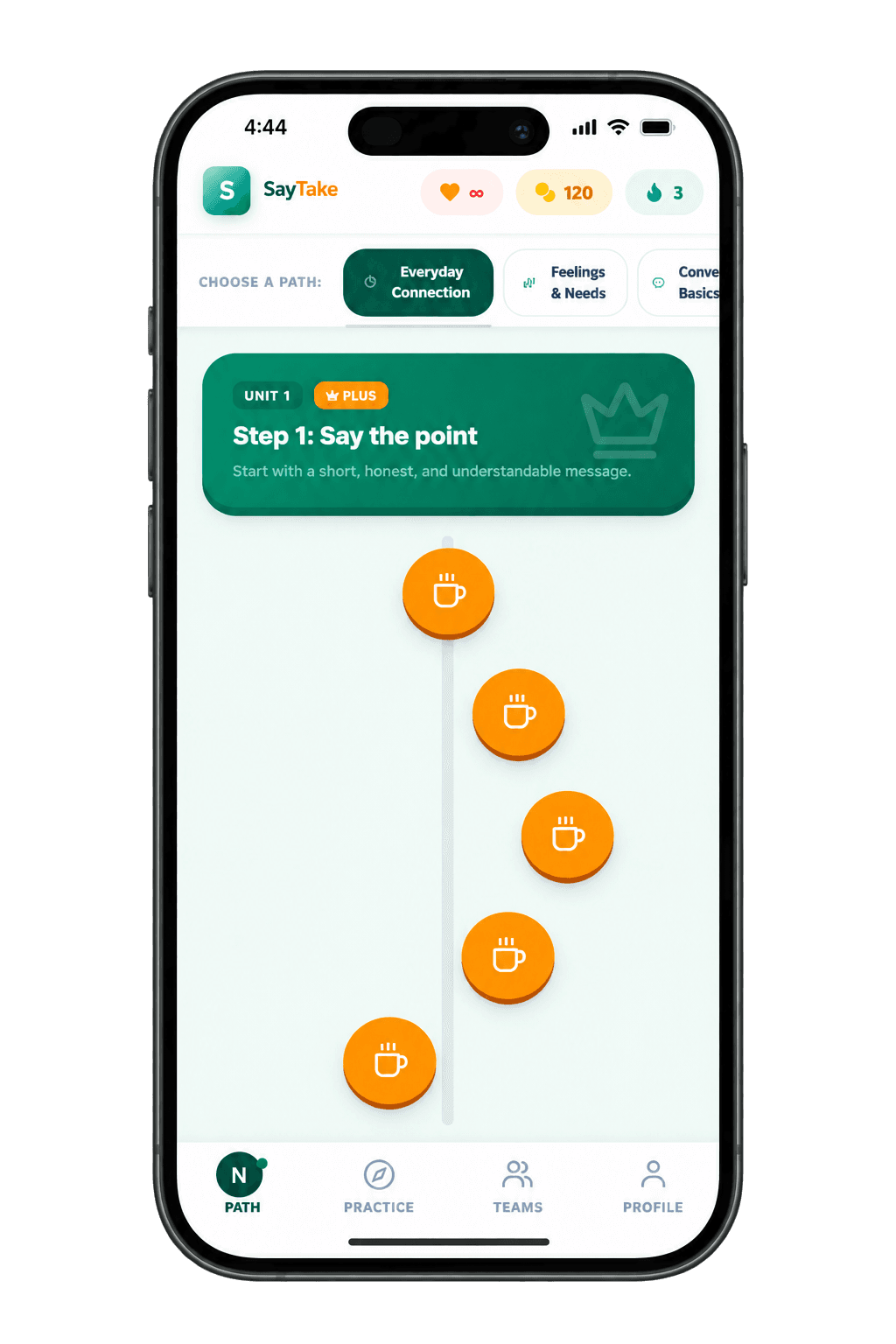 SayTake learning path on mobile
